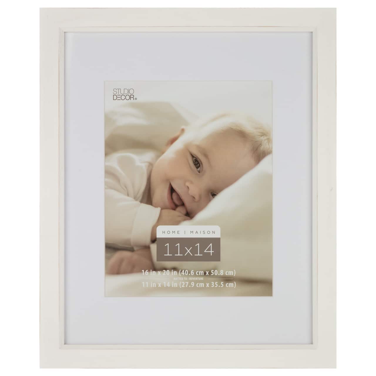 White Wooden 11&#x22; x 14&#x22; Frame with Mat, Home by Studio D&#xE9;cor&#xAE;